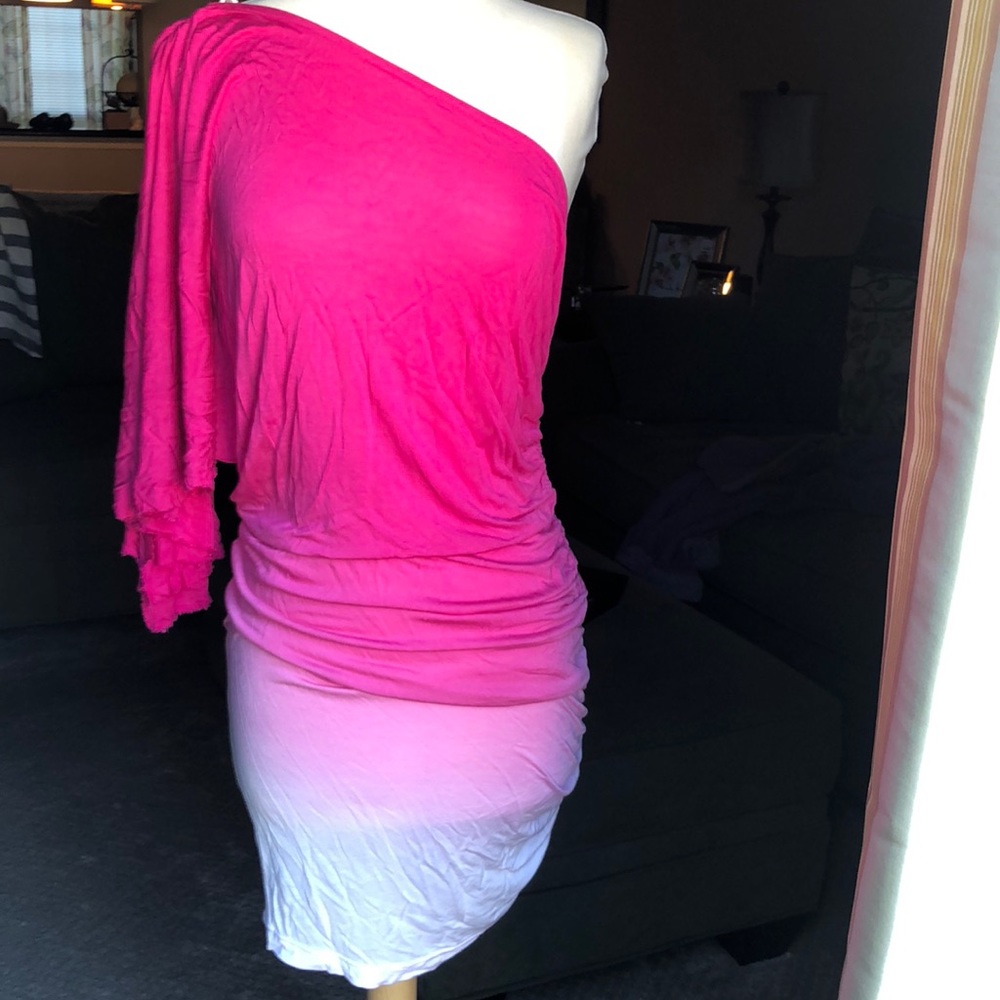 YFB one shouldered Pink ombré size XS